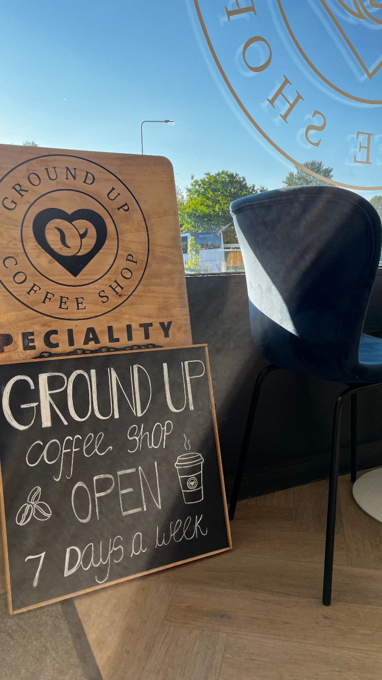 Ground up Sign - Ground Up Coffee Shop